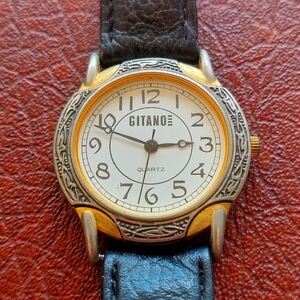 Vintage Gitano Two-Tone Watch - Gold & Silver Accents, Swiss Movement Parts